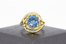 585 Gold Marquise-Ring Damen mit Aquamarin - Ringgr&ouml;&szlig;e 58