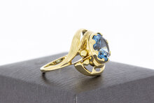 585 Gold Marquise-Ring Damen mit Aquamarin - Ringgr&ouml;&szlig;e 58
