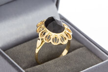 Vintage 585 Gold Ring Damen mit Granat - Ringgr&ouml;&szlig;e 61, 5 g