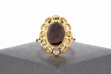 Vintage 585 Gold Ring Damen mit Granat - Ringgr&ouml;&szlig;e 61, 5 g
