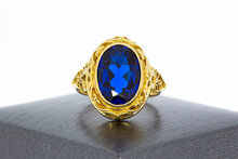 Vintage 18 Karat Gold Ring mit Saphir - Ringgr&ouml;&szlig;e 55, 5,5 g