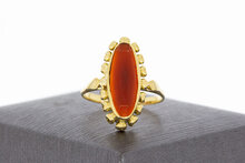 Vintage 585 Gold Ring Damen mit Karneol - Ringgr&ouml;&szlig;e 53