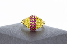 Vintage 18 Karat Gold Ring Damen mit Rubin - Ringgr&ouml;&szlig;e 58