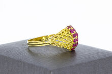 Vintage 18 Karat Gold Ring Damen mit Rubin - Ringgr&ouml;&szlig;e 58