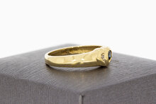 585 Gold Herzring Damen mit Saphir - Ringgr&ouml;&szlig;e 55