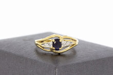 585 Gold Ring Damen mit Saphir und Diamant - Ringgr&ouml;&szlig;e 53