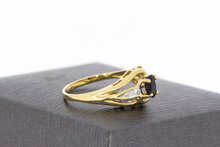 585 Gold Ring Damen mit Saphir und Diamant - Ringgr&ouml;&szlig;e 53
