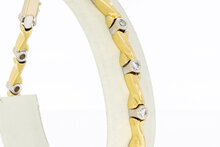 18 Karat Bicolor-Gold Armband Damen mit Diamant - 19,7 cm