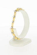 18 Karat Bicolor-Gold Armband Damen mit Diamant - 19,7 cm