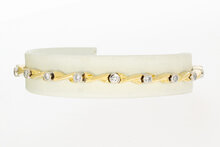 18 Karat Bicolor-Gold Armband Damen mit Diamant - 19,7 cm