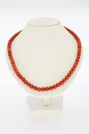 Vintage 585 Gold Collier Damen mit Koralle - 39,5 cm