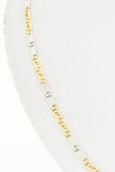 585 Bicolor-Gold Falkenaugenkette - 46 cm