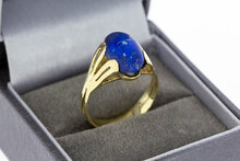 Vintage 585 Gold Ring Damen mit Lapislazuli - Ringgr&ouml;&szlig;e 57