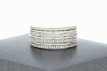 9 Karat Wei&szlig;gold Ring Damen mit Zirkonia - Ringgr&ouml;&szlig;e 50