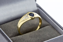 Vintage 585 Gold Ring Damen mit Saphir - Ringgr&ouml;&szlig;e 60