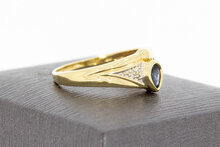 Vintage 585 Gold Ring Damen mit Saphir - Ringgr&ouml;&szlig;e 60
