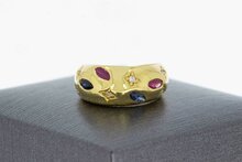 18 Karat Gold Pinky-Ring mit Saphir - Ringgr&ouml;&szlig;e 45