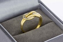 18 Karat Gold Ring Damen mit Diamant 0,02 ct - Ringgr&ouml;&szlig;e 51