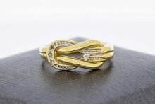 18 Karat Gold Ring Damen mit Diamant 0,02 ct - Ringgr&ouml;&szlig;e 51