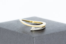 18 Karat Bicolor-Gold Ring Damen mit Diamant - Ringgr&ouml;&szlig;e 50