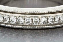 18 Karat Wei&szlig;gold Ring Damen mit Diamant - Ringgr&ouml;&szlig;e 52, 5 g