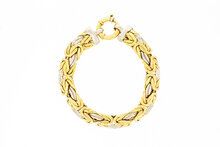 18 Karat Bicolor-Gold K&ouml;nigsarmband - 20,5 cm
