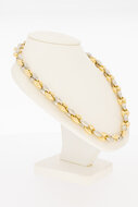 585 Bicolor-Gold Ankerkette Damen mit Koralle - 43 cm