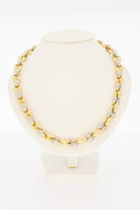 585 Bicolor-Gold Ankerkette Damen mit Koralle - 43 cm