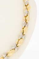 585 Bicolor-Gold Ankerkette Damen mit Koralle - 43 cm