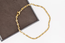 585 Bicolor-Gold Ankerkette Damen mit Koralle - 43 cm