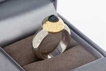 18 Karat Gold Statement-Ring mit Saphir - Ringgr&ouml;&szlig;e 51