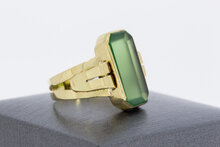 Vintage 585 Gold Ring mit Jade - Ringgr&ouml;&szlig;e 60