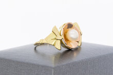 585 Bicolor-Gold Solit&auml;rring Damen mit Perle - Ringgr&ouml;&szlig;e 54