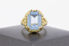 Vintage 585 Gold Ring Damen mit Aquamarin - Ringgr&ouml;&szlig;e 56