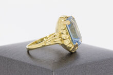 Vintage 585 Gold Ring Damen mit Aquamarin - Ringgr&ouml;&szlig;e 56