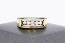 585 Bicolor-Gold Statement-Ring Herren - Ringgr&ouml;&szlig;e 63