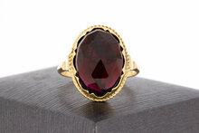 Vintage 585 Gold Ring Damen mit Granat - Ringgr&ouml;&szlig;e 62, 6,1 g