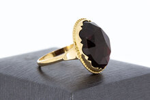 Vintage 585 Gold Ring Damen mit Granat - Ringgr&ouml;&szlig;e 62, 6,1 g
