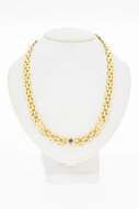 18 Karat Gold Gliederkette mit Amethyst und Diamant - 44 cm