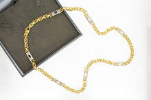 18 Karat Bicolor-Gold K&ouml;nigskette Herren - 73 cm