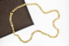 18 Karat Gold Falkenaugenkette Herren - 70,5 cm