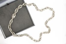 18 Karat Wei&szlig;gold Ankerkette Herren - 75 cm