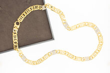 18 Karat Bicolor-Gold K&ouml;nigskette Herren - 70 cm