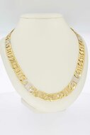 18 Karat Bicolor-Gold K&ouml;nigskette Herren - 62,5 cm