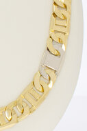 18 Karat Bicolor-Gold K&ouml;nigskette Herren - 62,5 cm