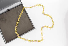 18 Karat Bicolor-Gold K&ouml;nigskette Herren - 67 cm