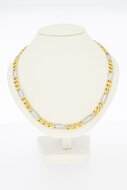 18 Karat Bicolor-Gold Figarokette Herren - 81 cm