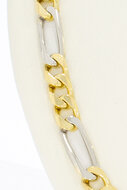 18 Karat Bicolor-Gold Figarokette Herren - 81 cm