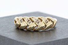 585 Bicolor-Gold Ring Damen mit Diamant - Ringgr&ouml;&szlig;e 53