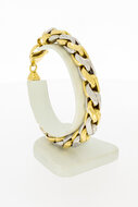 18 Karat Bicolor-Gold Fuchsschwanzarmband - 21,2 cm